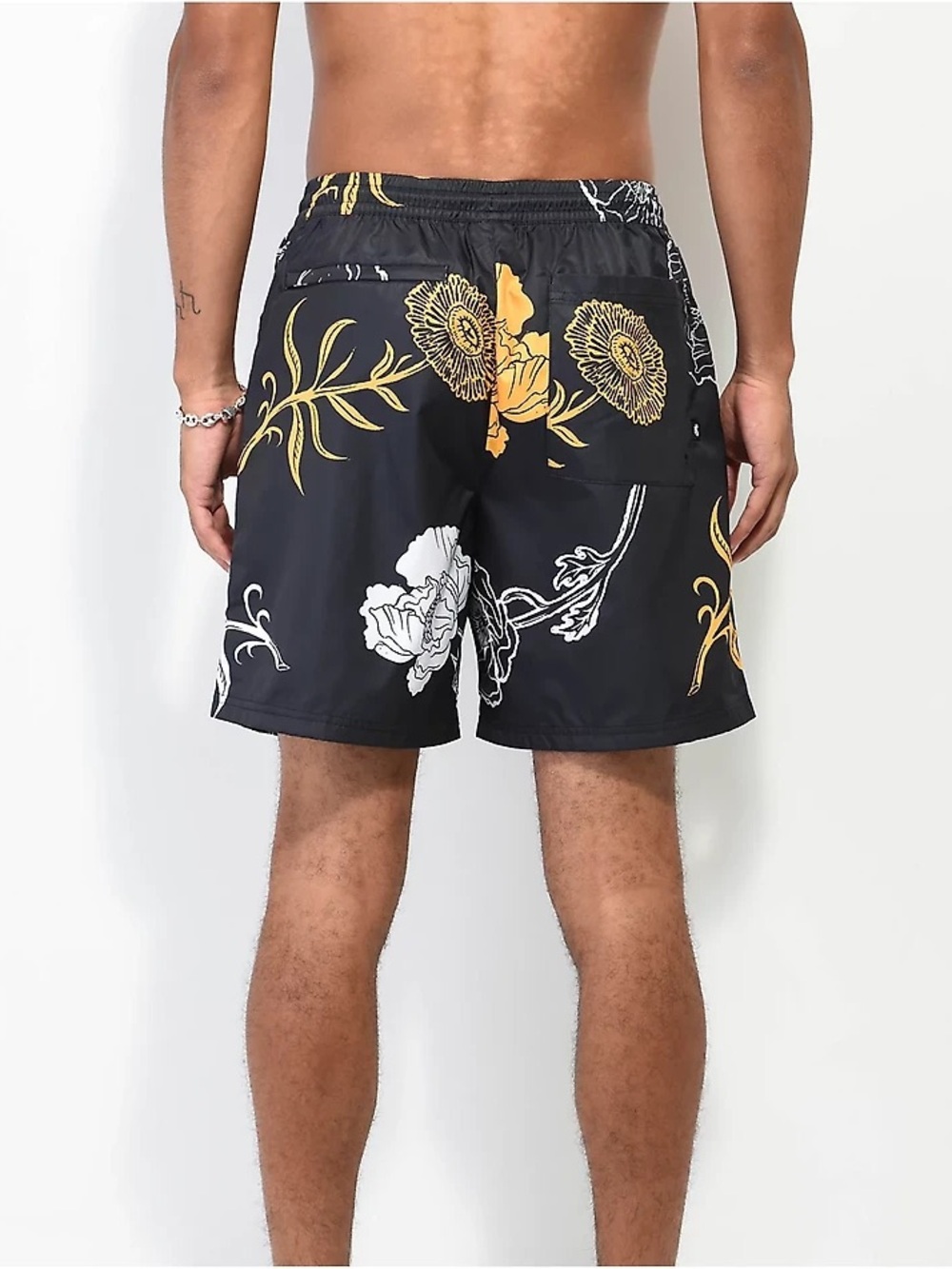 Men's Black Floral Swim/Athletic Shorts - Nike - Picture 2 of 9